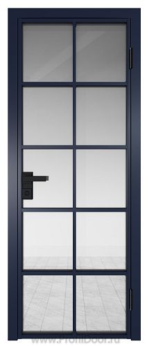 Дверь Profil Doors 4AG стекло Прозрачное цвет профиля Cиний матовый RAL5003