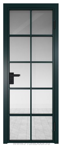 Дверь Profil Doors 4AG стекло Прозрачное цвет профиля Зеленый матовый RAL6004