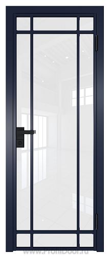 Дверь Profil Doors 5AG стекло Белый Триплекс цвет профиля Cиний матовый RAL5003