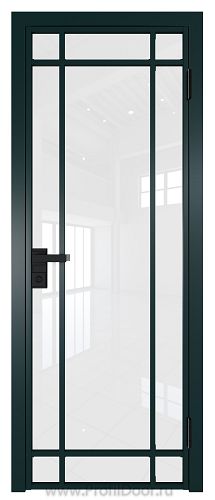 Дверь Profil Doors 5AG стекло Белый Триплекс цвет профиля Зеленый матовый RAL6004