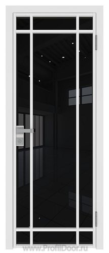 Дверь Profil Doors 5AG стекло Черный Триплекс цвет профиля Белый матовый RAL9003