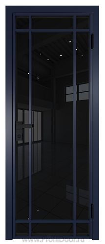 Дверь Profil Doors 5AG стекло Черный Триплекс цвет профиля Cиний матовый RAL5003