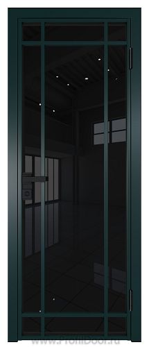 Дверь Profil Doors 5AG стекло Черный Триплекс цвет профиля Зеленый матовый RAL6004