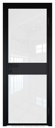 Дверь Profil Doors 6AG Цвет профиля Черный Seidenmatt RAL9005 стекло Белый триплекс вставка Черный Seidenmatt