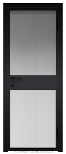 Дверь Profil Doors 6AG Цвет профиля Черный Seidenmatt RAL9005 стекло Матовое вставка Черный Seidenmatt