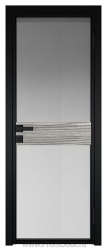 Дверь Profil Doors 6AG Цвет профиля Черный матовый RAL9005 стекло Матовое вставка Дуб SKY Denim