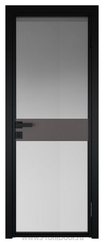 Дверь Profil Doors 6AG Цвет профиля Черный матовый RAL9005 стекло Матовое вставка Какао матовый