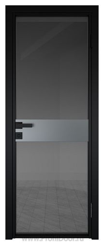 Дверь Profil Doors 6AG Цвет профиля Черный матовый RAL9005 стекло Тонированное вставка Кварц матовый