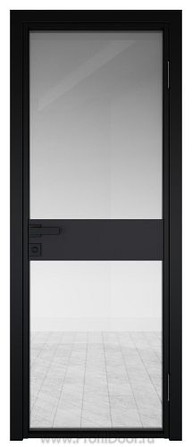 Дверь Profil Doors 6AG Цвет профиля Черный Seidenmatt RAL9005 стекло Прозрачное вставка Черный Seidenmatt