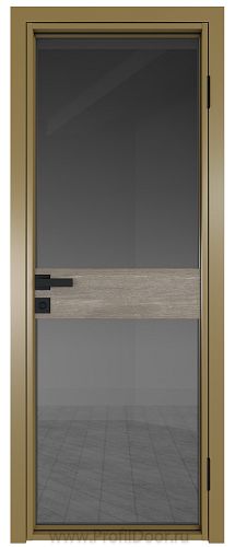 Дверь Profil Doors 6AG стекло Тонированное цвет профиля Золото вставка Каштан Темный