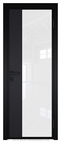 Дверь Profil Doors 7AG Цвет профиля Черный Seidenmatt RAL9005 стекло Белый триплекс вставка Черный Seidenmatt