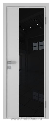 Дверь Profil Doors 7AG Цвет профиля Белый матовый RAL9003 стекло Черный триплекс вставка Белый матовый
