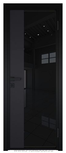 Дверь Profil Doors 7AG Цвет профиля Черный Seidenmatt RAL9005 стекло Черный триплекс вставка Черный Seidenmatt