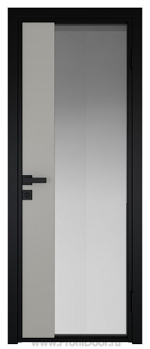 Дверь Profil Doors 7AG Цвет профиля Черный матовый RAL9005 стекло Матовое вставка Галька матовый