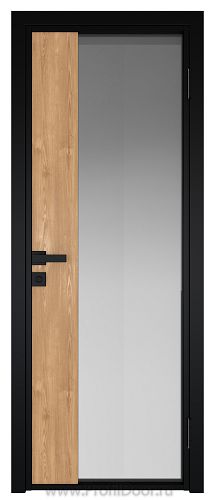 Дверь Profil Doors 7AG Цвет профиля Черный матовый RAL9005 стекло Матовое вставка Каштан натуральный