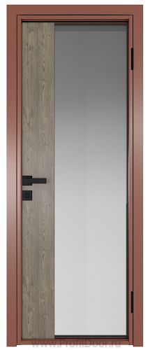 Дверь Profil Doors 7AG стекло Матовое цвет профиля Бронза вставка Каштан Темный