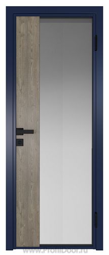 Дверь Profil Doors 7AG стекло Матовое цвет профиля Cиний матовый RAL5003 вставка Каштан Темный