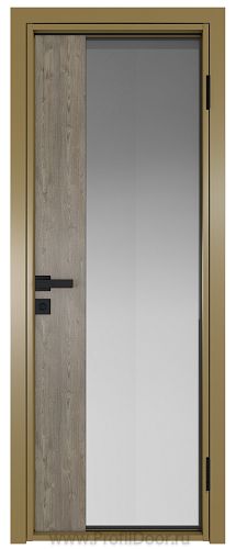 Дверь Profil Doors 7AG стекло Матовое цвет профиля Золото вставка Каштан Темный