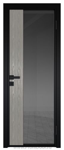 Дверь Profil Doors 7AG Цвет профиля Черный матовый RAL9005 стекло Тонированное вставка Дуб SKY Denim