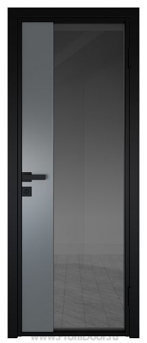 Дверь Profil Doors 7AG Цвет профиля Черный матовый RAL9005 стекло Тонированное вставка Кварц матовый