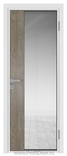 Дверь Profil Doors 7AG стекло Прозрачное цвет профиля Белый матовый RAL9003 вставка Каштан Темный