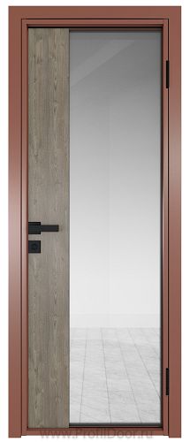 Дверь Profil Doors 7AG стекло Прозрачное цвет профиля Бронза вставка Каштан Темный