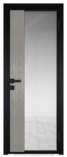 Дверь Profil Doors 7AG Цвет профиля Черный матовый RAL9005 стекло Прозрачное вставка Дуб SKY Denim