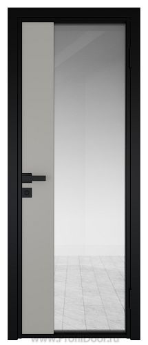 Дверь Profil Doors 7AG Цвет профиля Черный матовый RAL9005 стекло Прозрачное вставка Галька матовый