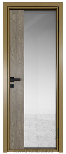 Дверь Profil Doors 7AG стекло Прозрачное цвет профиля Золото вставка Каштан Темный