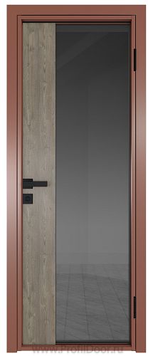 Дверь Profil Doors 7AG стекло Тонированное цвет профиля Бронза вставка Каштан Темный