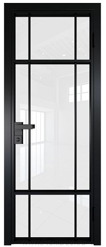 Дверь Profil Doors 8AG стекло Белый Триплекс цвет профиля Черный матовый RAL9005