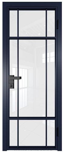 Дверь Profil Doors 8AG стекло Белый Триплекс цвет профиля Cиний матовый RAL5003