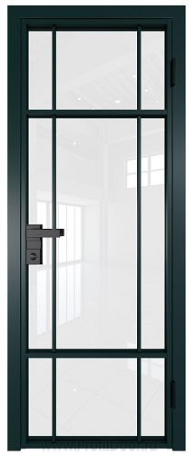 Дверь Profil Doors 8AG стекло Белый Триплекс цвет профиля Зеленый матовый RAL6004