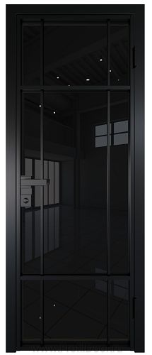 Дверь Profil Doors 8AG стекло Черный Триплекс цвет профиля Черный матовый RAL9005