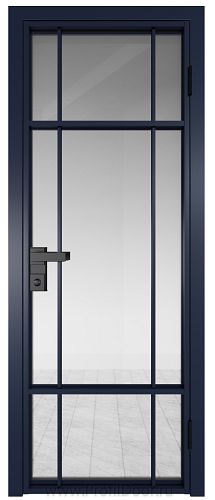 Дверь Profil Doors 8AG стекло Прозрачное цвет профиля Cиний матовый RAL5003
