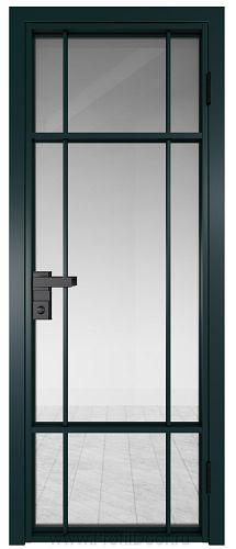 Дверь Profil Doors 8AG стекло Прозрачное цвет профиля Зеленый матовый RAL6004
