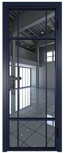 Дверь Profil Doors 8AG стекло Зеркало цвет профиля Cиний матовый RAL5003