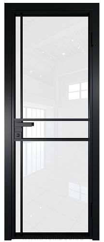 Дверь Profil Doors 9AG стекло Белый Триплекс цвет профиля Черный матовый RAL9005