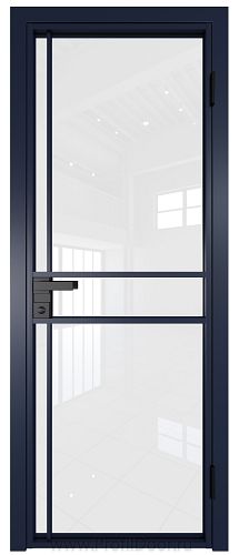 Дверь Profil Doors 9AG стекло Белый Триплекс цвет профиля Cиний матовый RAL5003