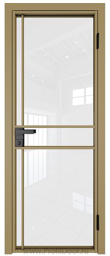 Дверь Profil Doors 9AG стекло Белый Триплекс цвет профиля Золото