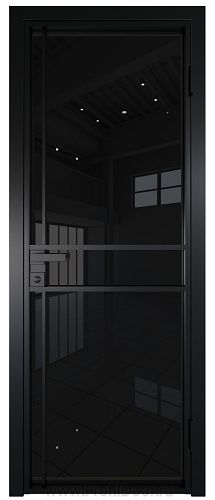 Дверь Profil Doors 9AG стекло Черный Триплекс цвет профиля Черный матовый RAL9005