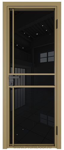 Дверь Profil Doors 9AG стекло Черный Триплекс цвет профиля Золото