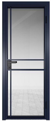 Дверь Profil Doors 9AG стекло Прозрачное цвет профиля Cиний матовый RAL5003