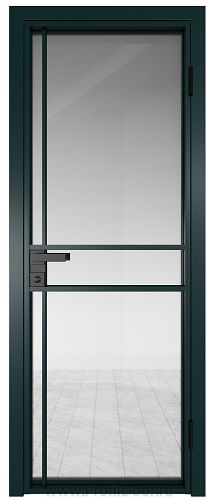 Дверь Profil Doors 9AG стекло Прозрачное цвет профиля Зеленый матовый RAL6004