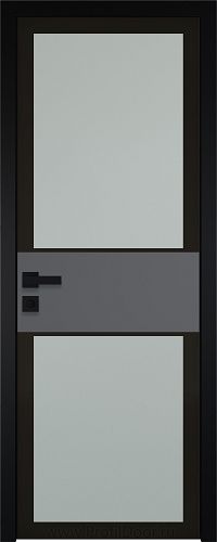 Дверь Profil Doors 5AGK вставка Серый матовый стекло Мателюкс черный прокрас кромка Black Edition