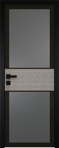 Дверь Profil Doors 5AGK вставка Дуб SKY Denim стекло Планибель графит черный прокрас кромка Black Edition