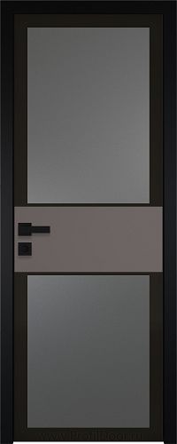 Дверь Profil Doors 5AGK вставка Какао матовый стекло Планибель графит черный прокрас кромка Black Edition