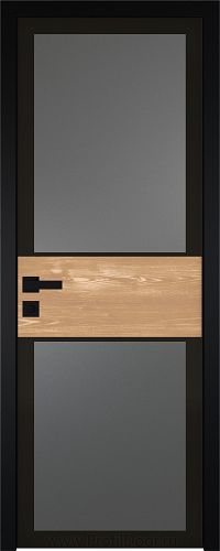 Дверь Profil Doors 5AGK вставка Каштан натуральный стекло Планибель графит черный прокрас кромка Black Edition