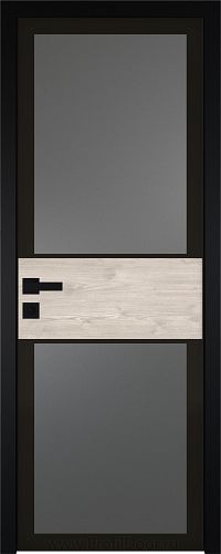 Дверь Profil Doors 5AGK вставка Каштан светлый стекло Планибель графит черный прокрас кромка Black Edition