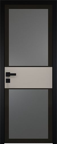 Дверь Profil Doors 5AGK вставка Санд стекло Планибель графит черный прокрас кромка Black Edition